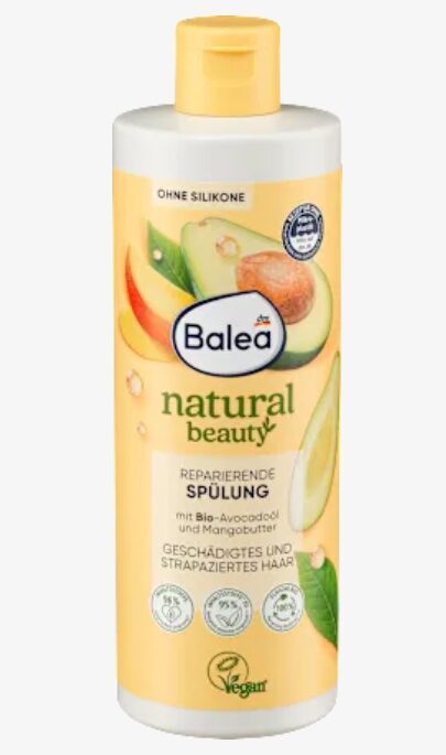 Balea Natural Beauty atjaunojošs kondicionieris ar Bio - avokādo eļļu un mango sviestu , 350 ml